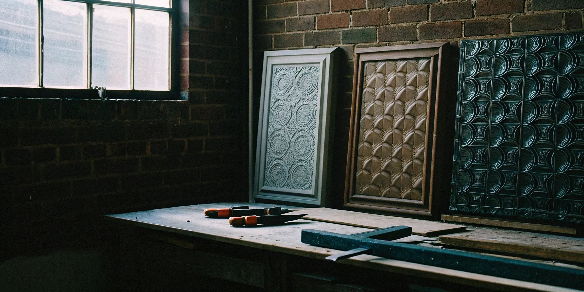 3D brick wall panels.