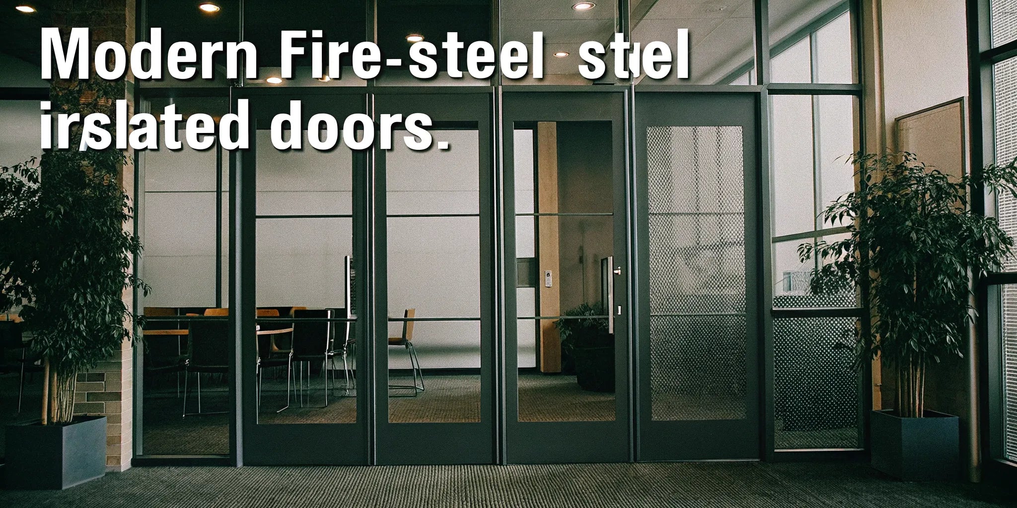 Fire-rated steel doors chosen for a commercial building's safety and code compliance.