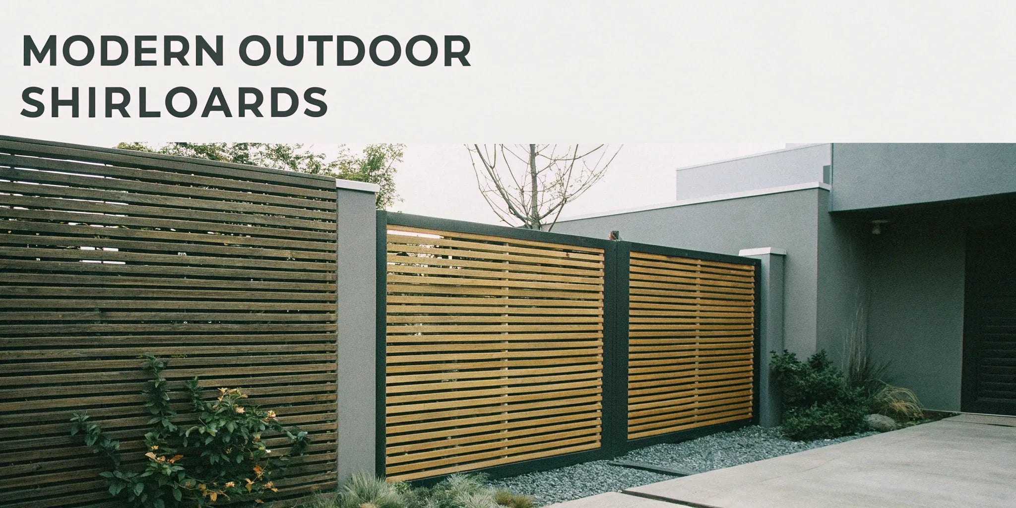Sleek outdoor shiplap wall boards installed on a modern fence for a contemporary home exterior.