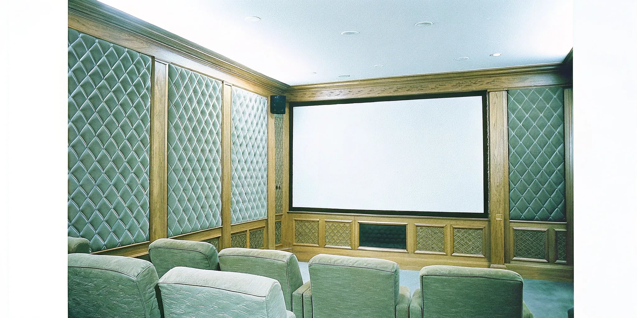 Home theater featuring the best acoustic wall panels for optimal sound quality.