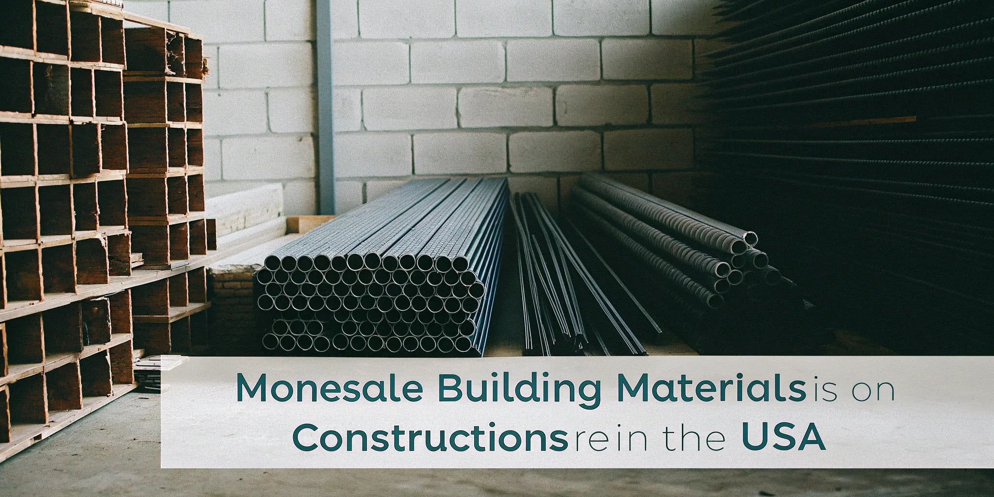 A warehouse of wholesale building materials ready for online orders in the USA.