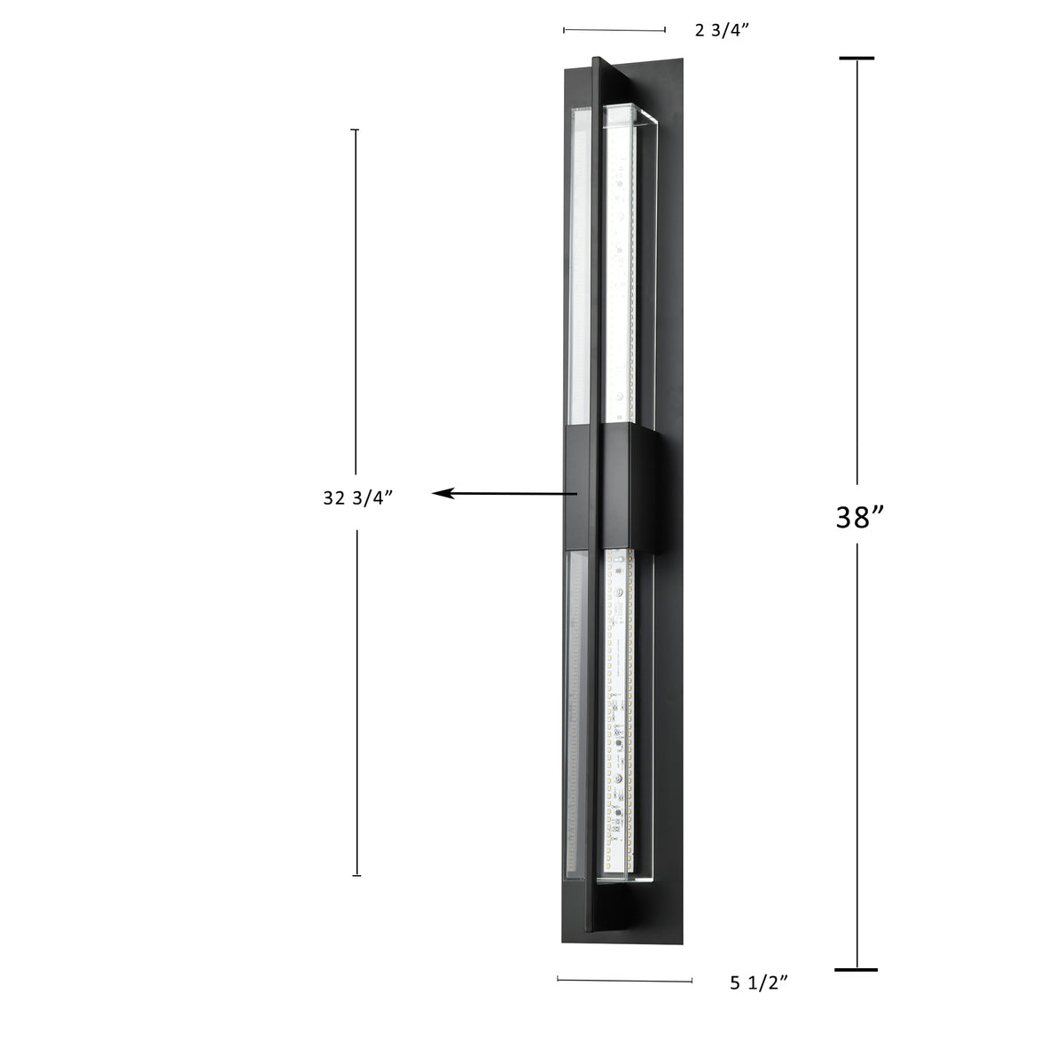 Forthesia Large Black Led Outdoor Wall Scones