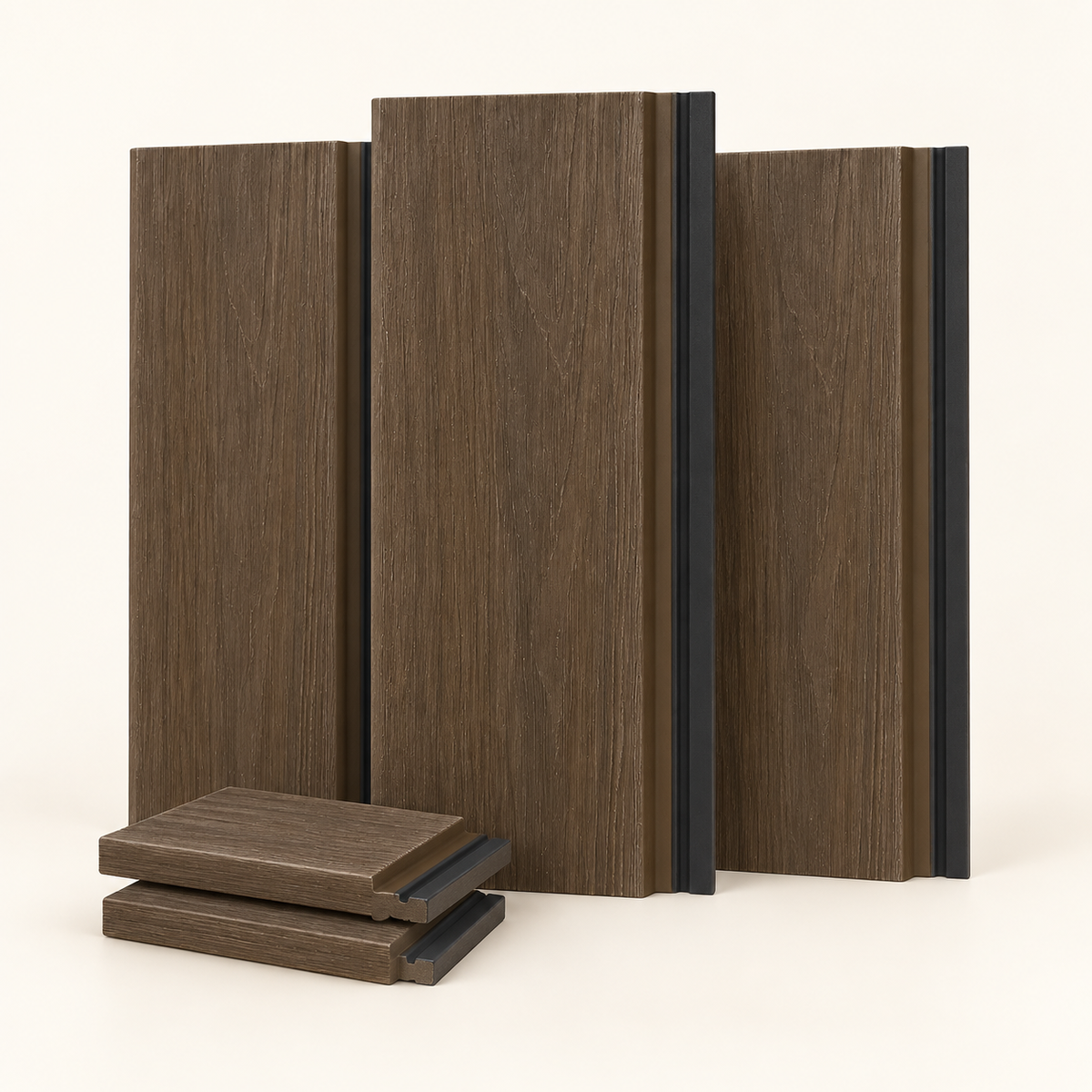 Exterior Shiplap Cladding Wall Panel, Walnut Dark