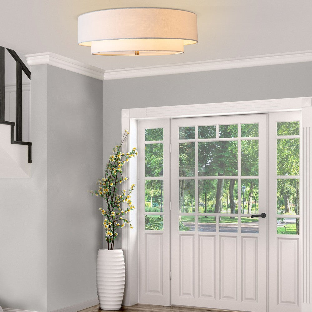 World Dome Wide Semi-Flush Drum Ceiling Fixture Luxury