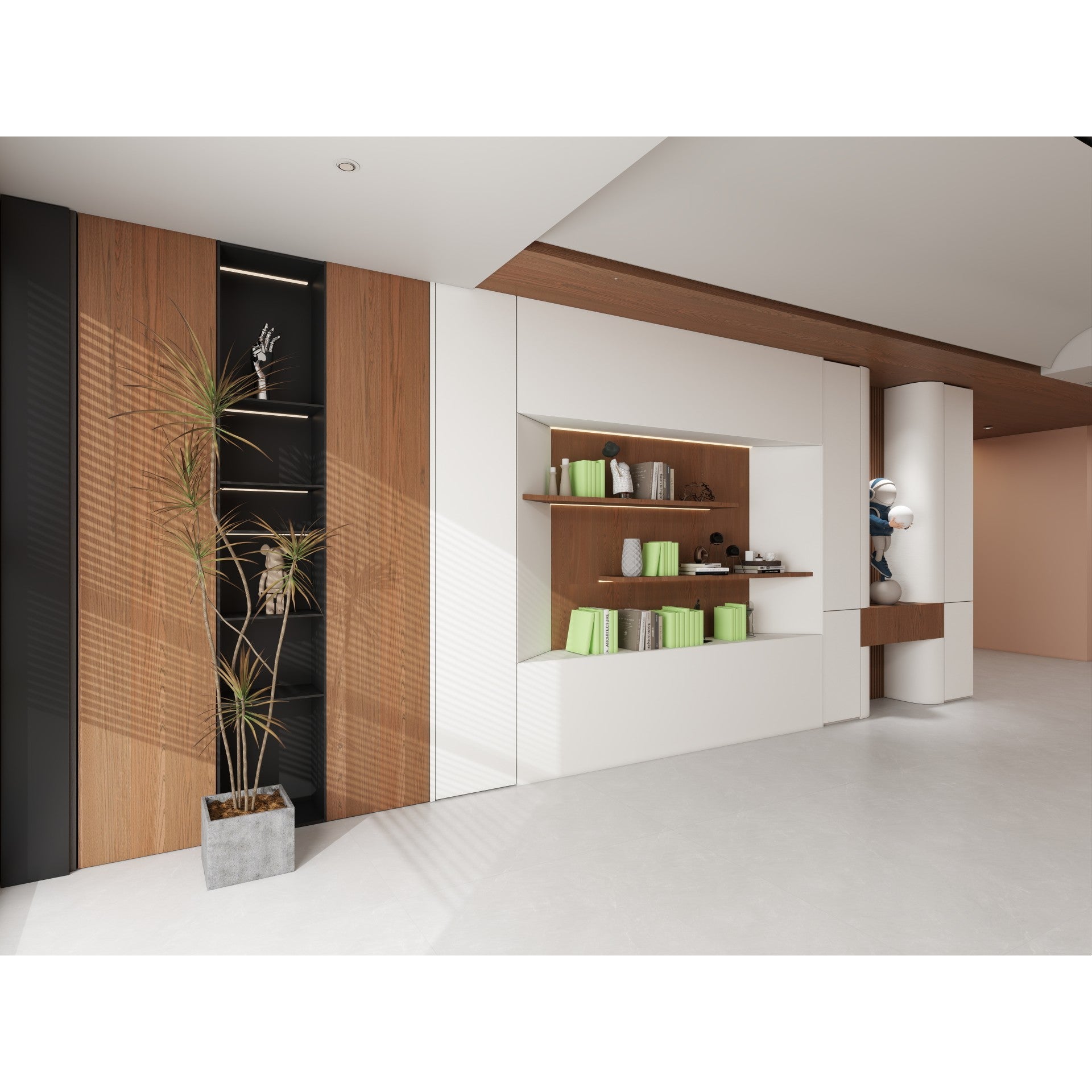 Natural Veneered Wall Panel Elm with Bronze Cathedral Grain 2