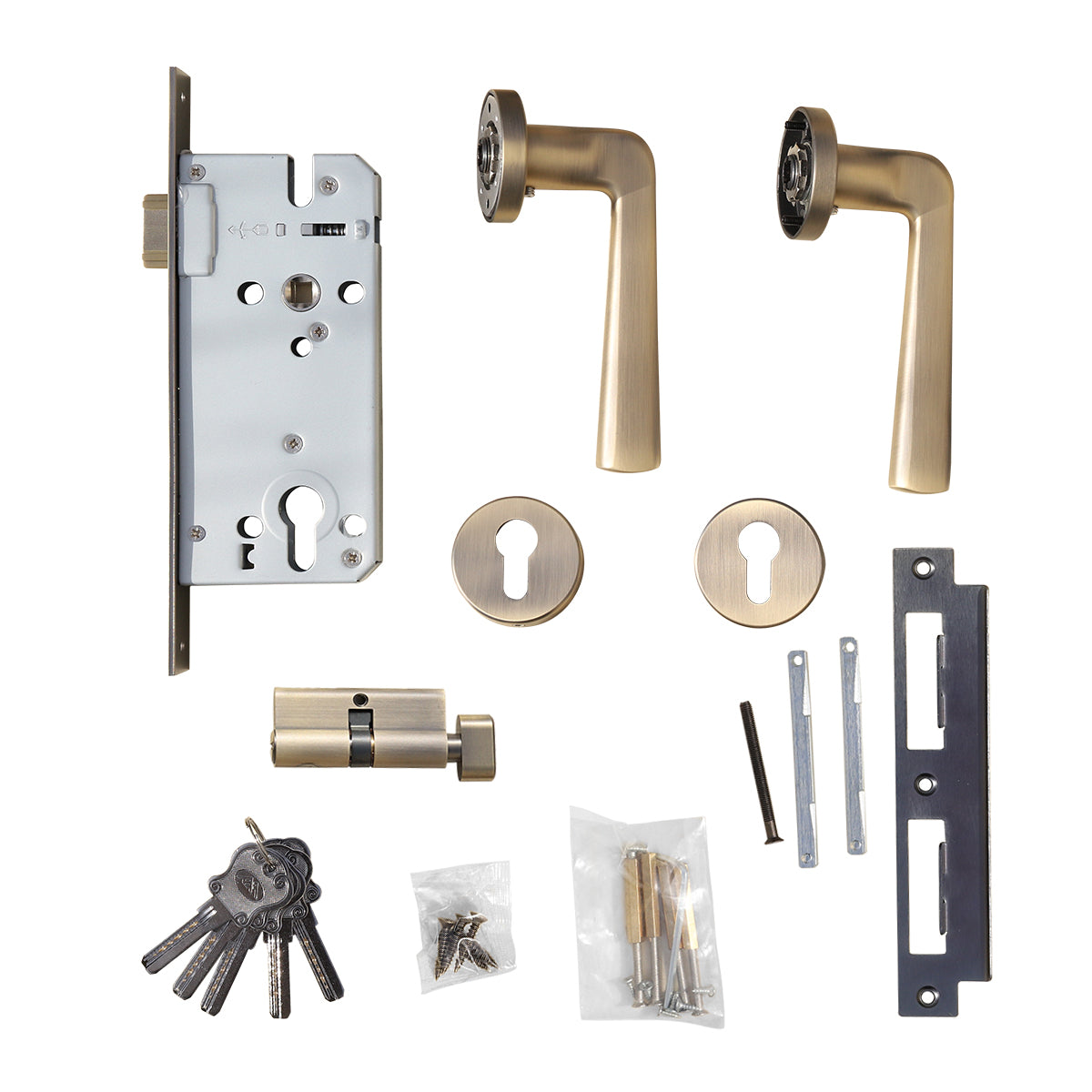 Complete parts of Copper Handle With Lock