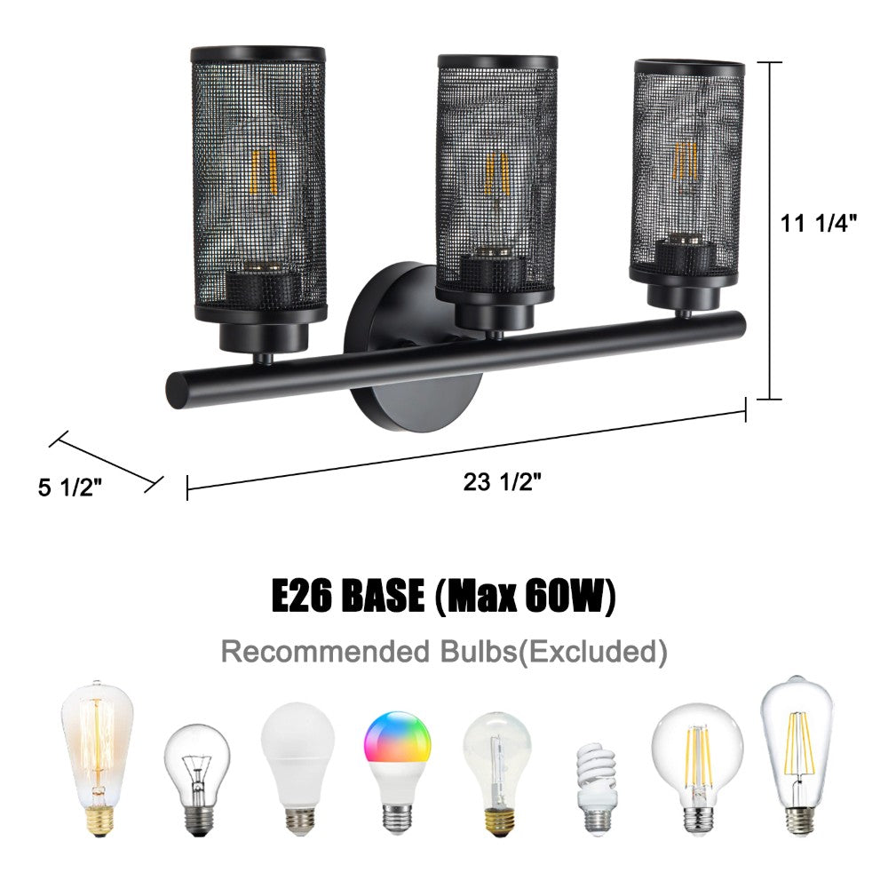 Whisper Black Vanity Light β Sleek & Modern Wall Fixture