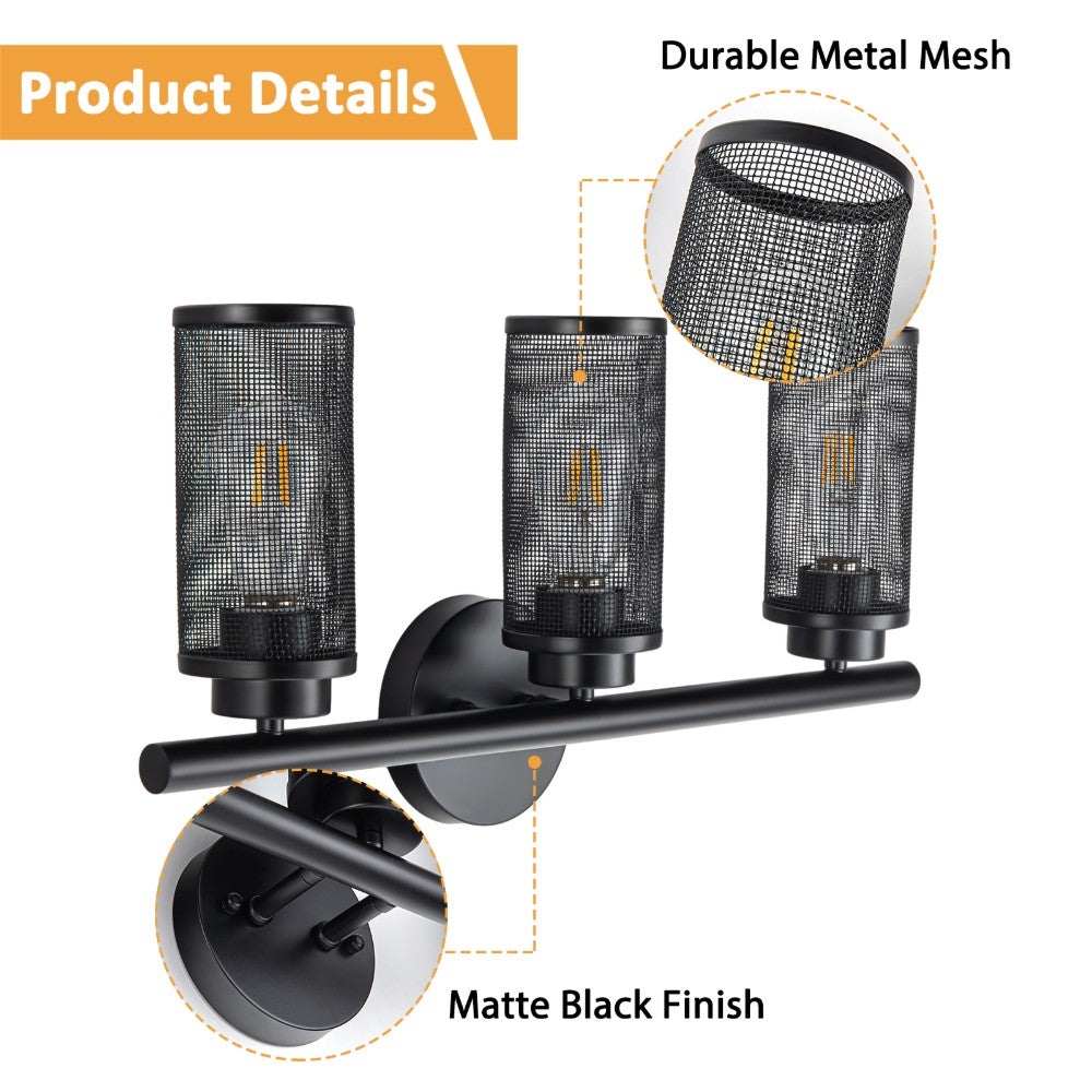 Whisper Black Vanity Light β Sleek & Modern Wall Fixture