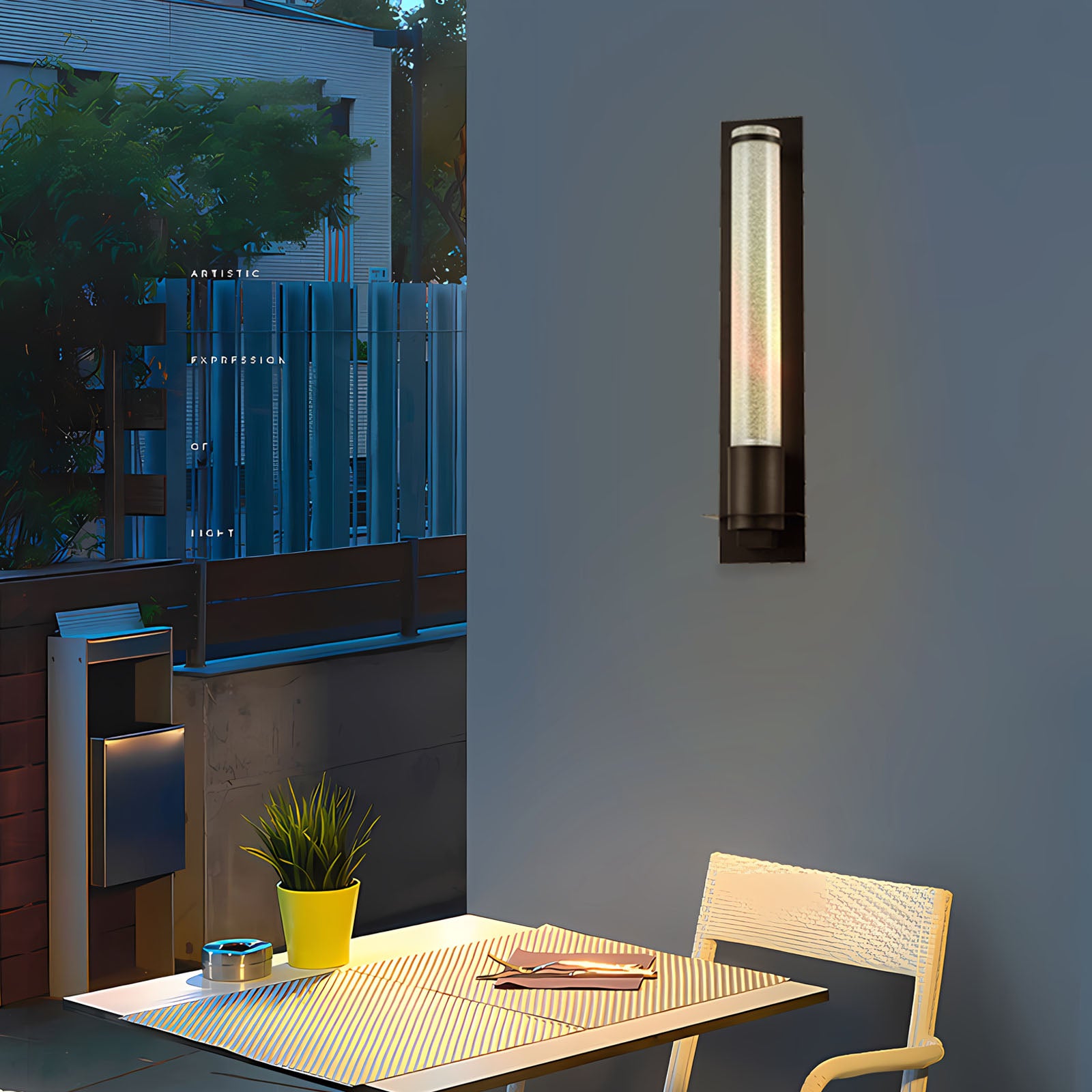 Synesia Black Outdoor Wall Light