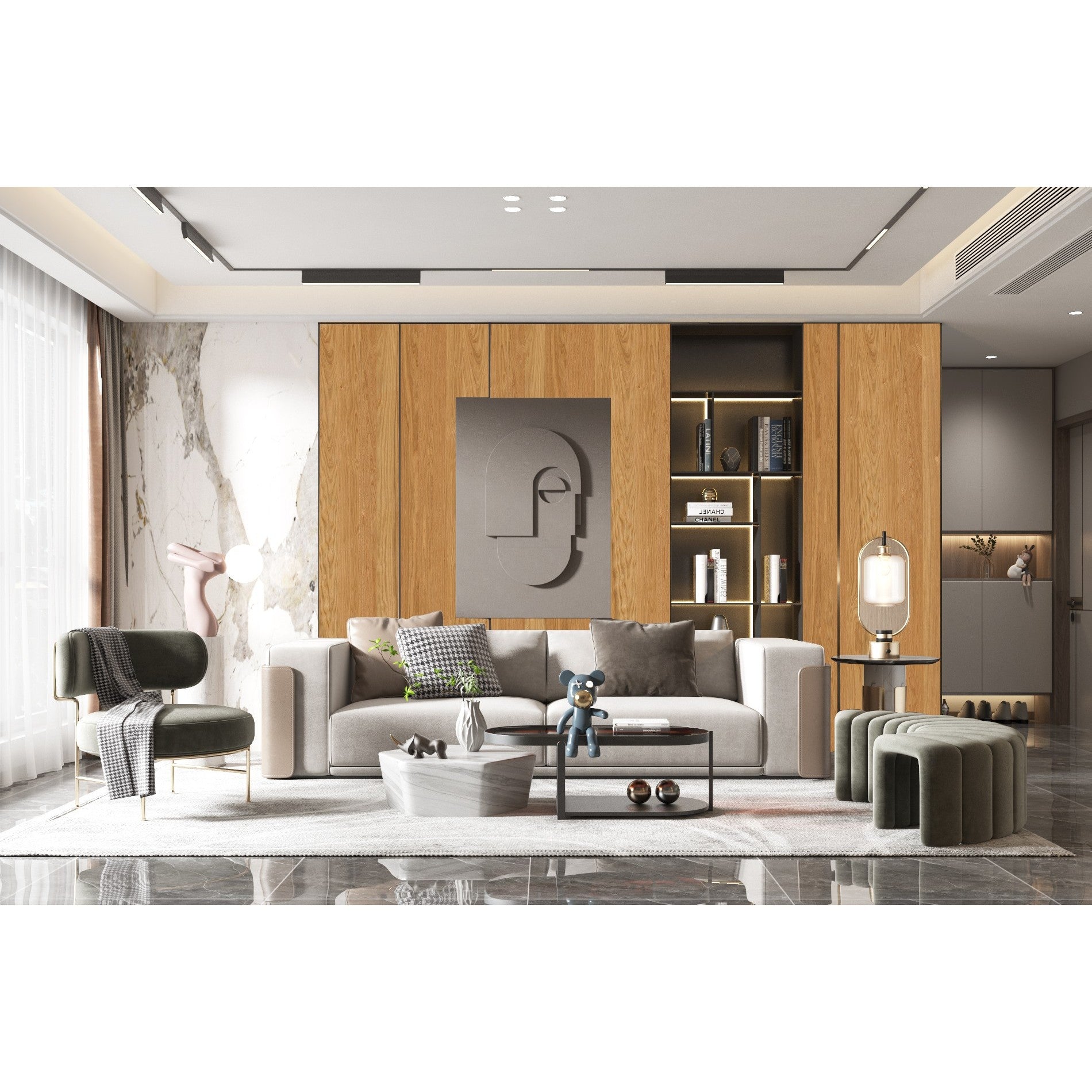 Natural Veneered Wall Panel White Oak