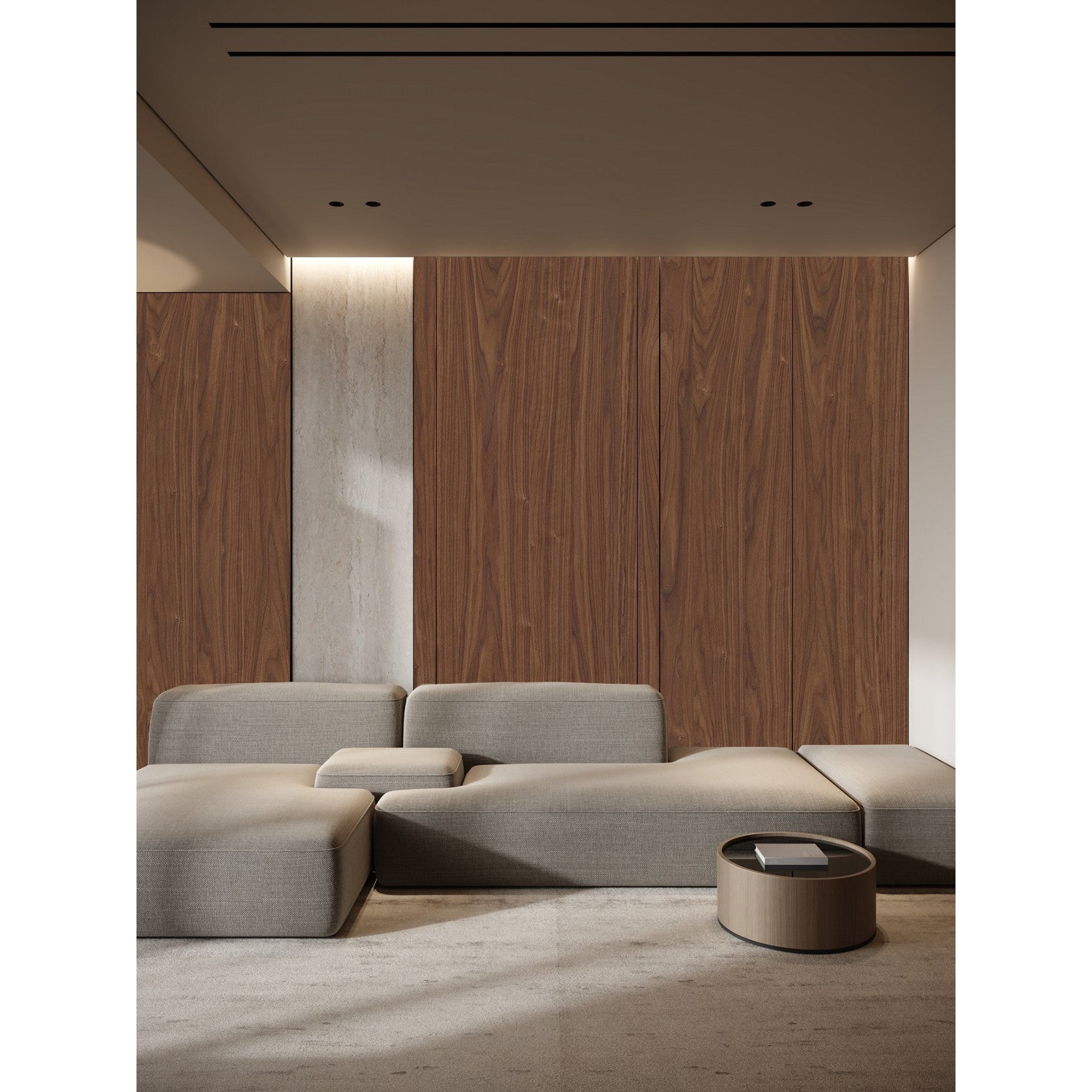 Natural Veneered Wall Panel Black Walnut with Cathedral Grain 3