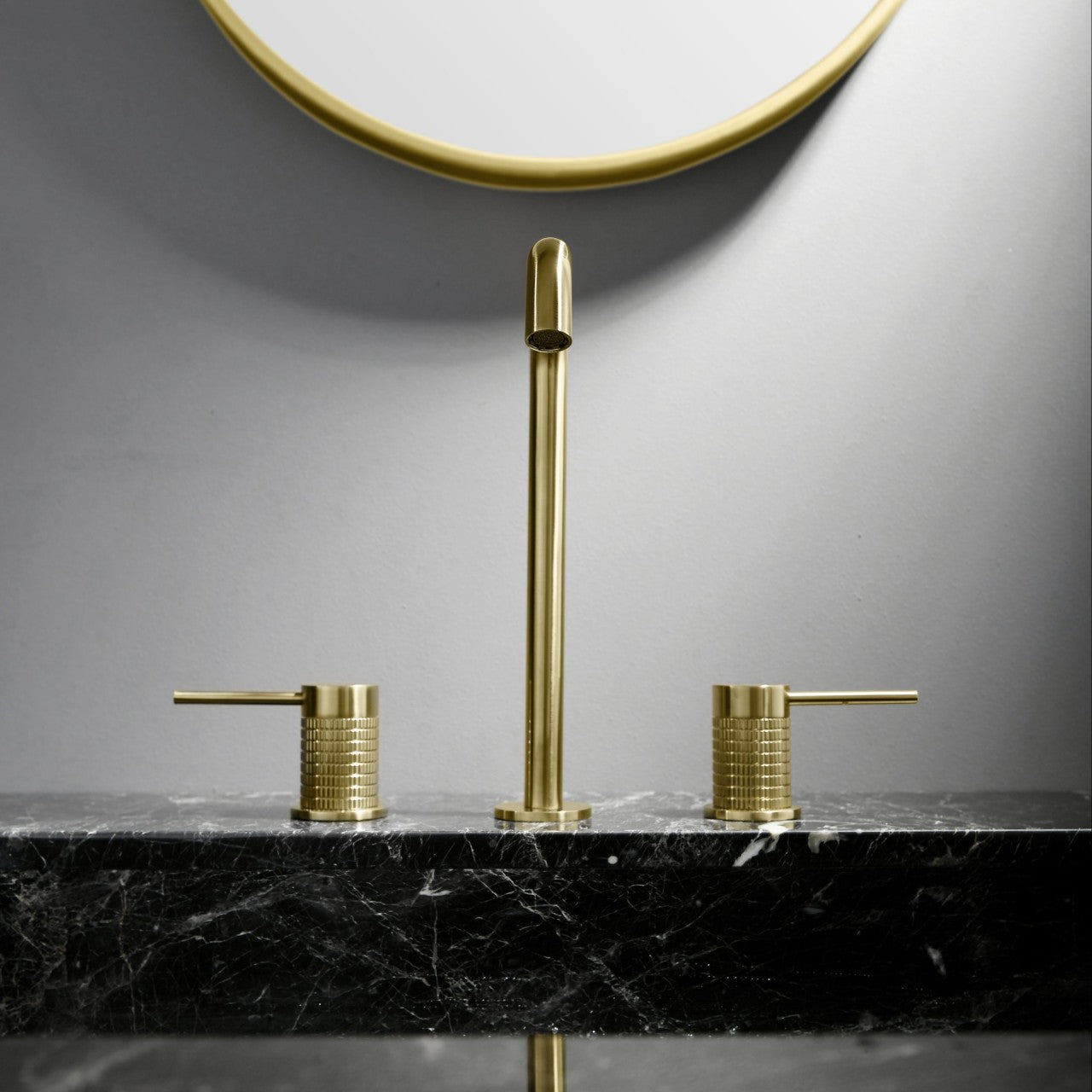 Image about Dilusso Beasley 1.2 GPM Widespread Bathroom Faucet, Polished Nickel