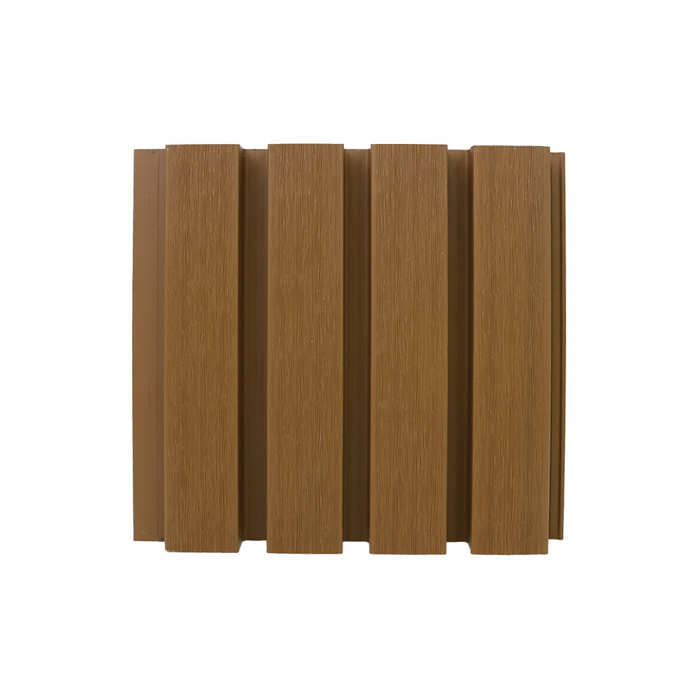 Exterior Fluted Slat Wall Panel in Golden Teak