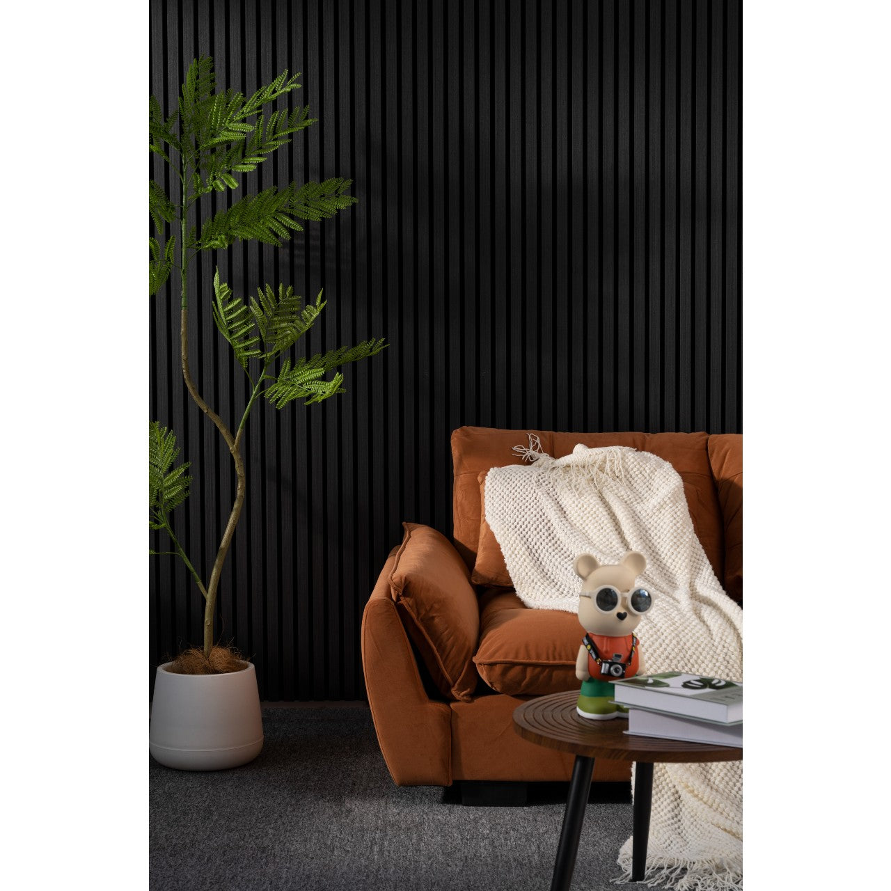 Luxury Acoustic Wall Panel, Dark Ebony