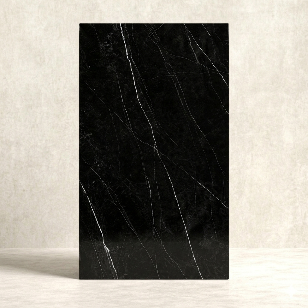 Nero Marquina Porcelain Slab – Bold, Sleek & Highly Durable Surface