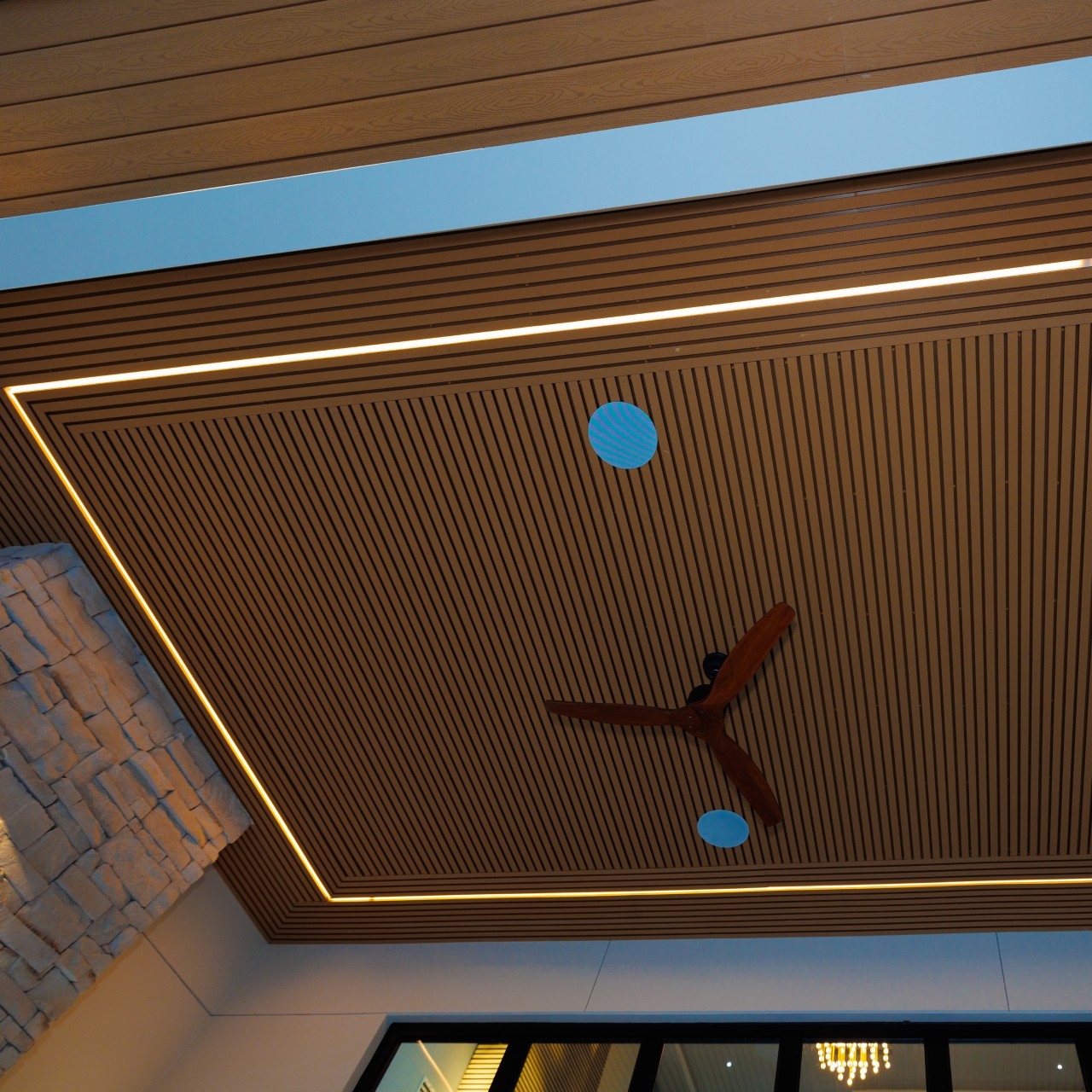 Exterior Fluted Slat Wall Panel, Golden Teak