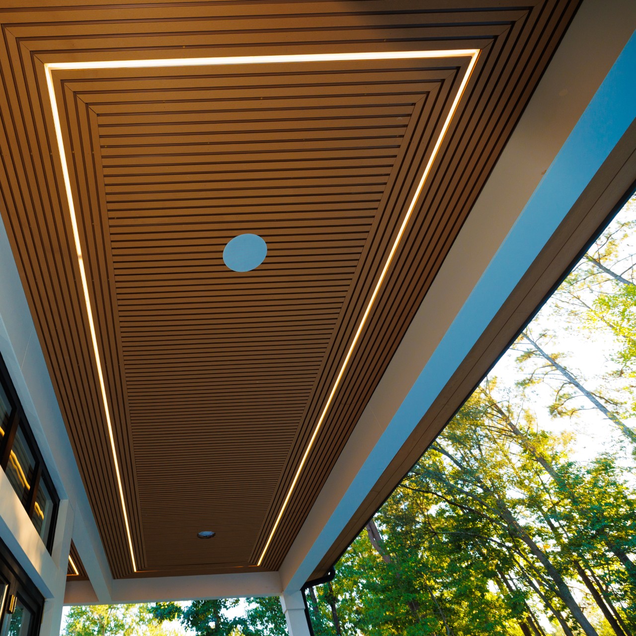 Exterior Fluted Slat Wall Panel, Golden Teak