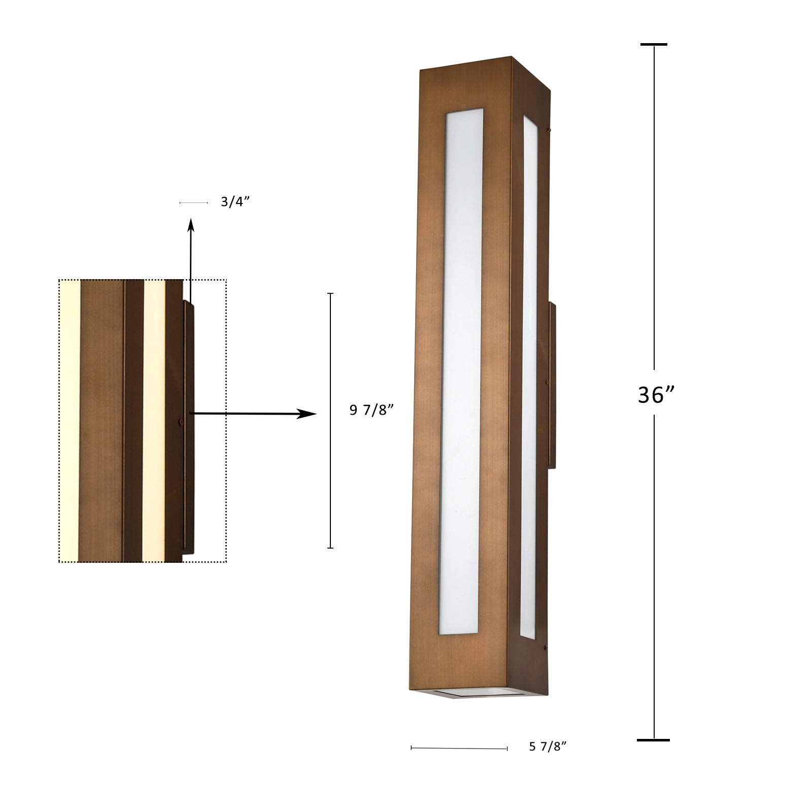 Lumiere Bronze LED Size