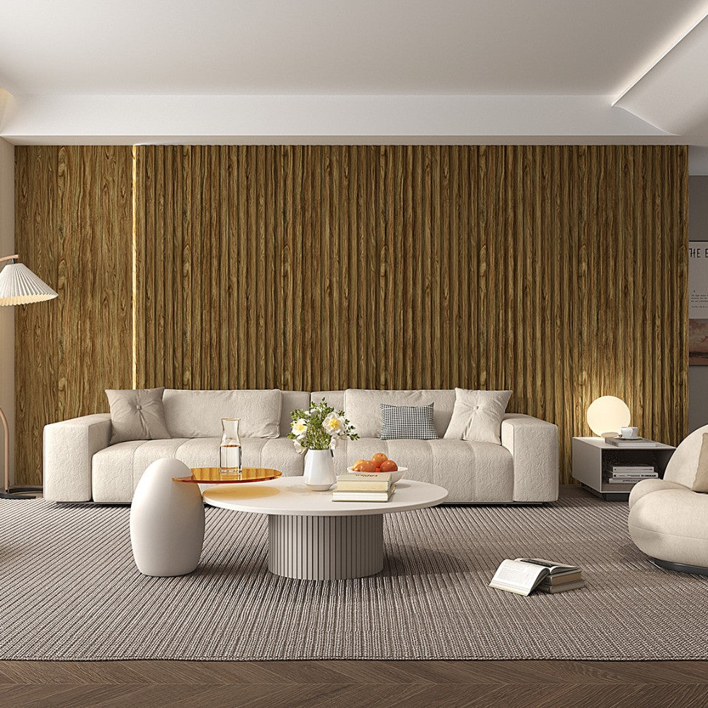 Image of WPC Fluted Slat Wall Panel in Alder