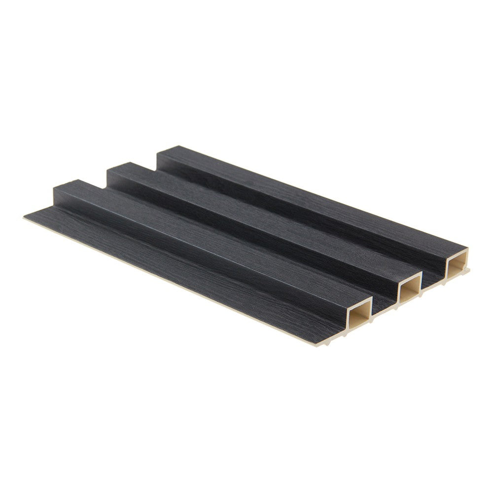 WPC Fluted Slat Wall Panel in Black Ebony
