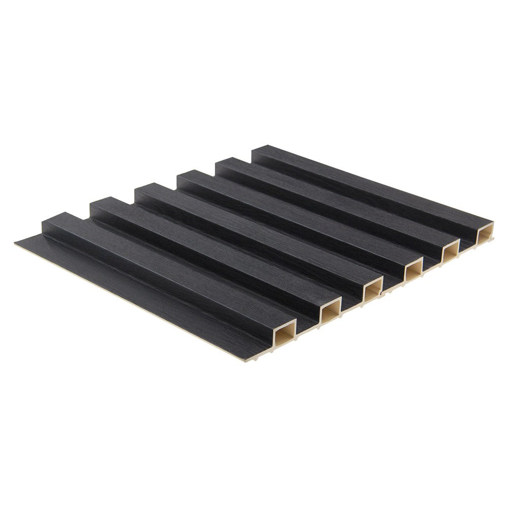 WPC Fluted Slat Wall Panel in Black Ebony image 1