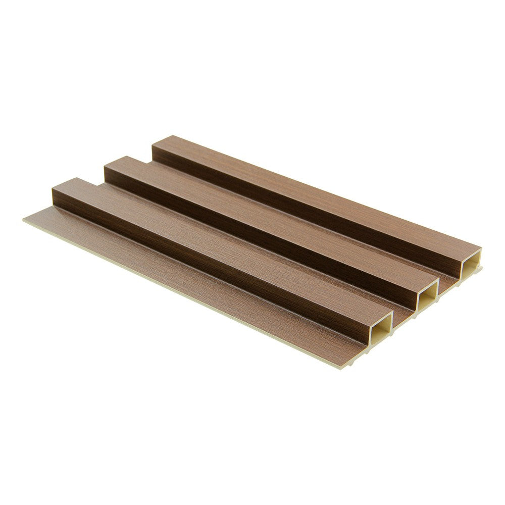 WPC Fluted Slat Wall Panel in Brown Chestnut