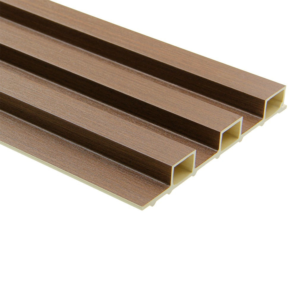 WPC Fluted Slat Wall Panel, Brown Chestnut