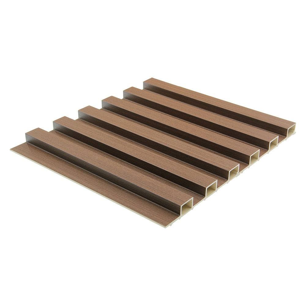 WPC Fluted Slat Wall Panel, Brown Chestnut