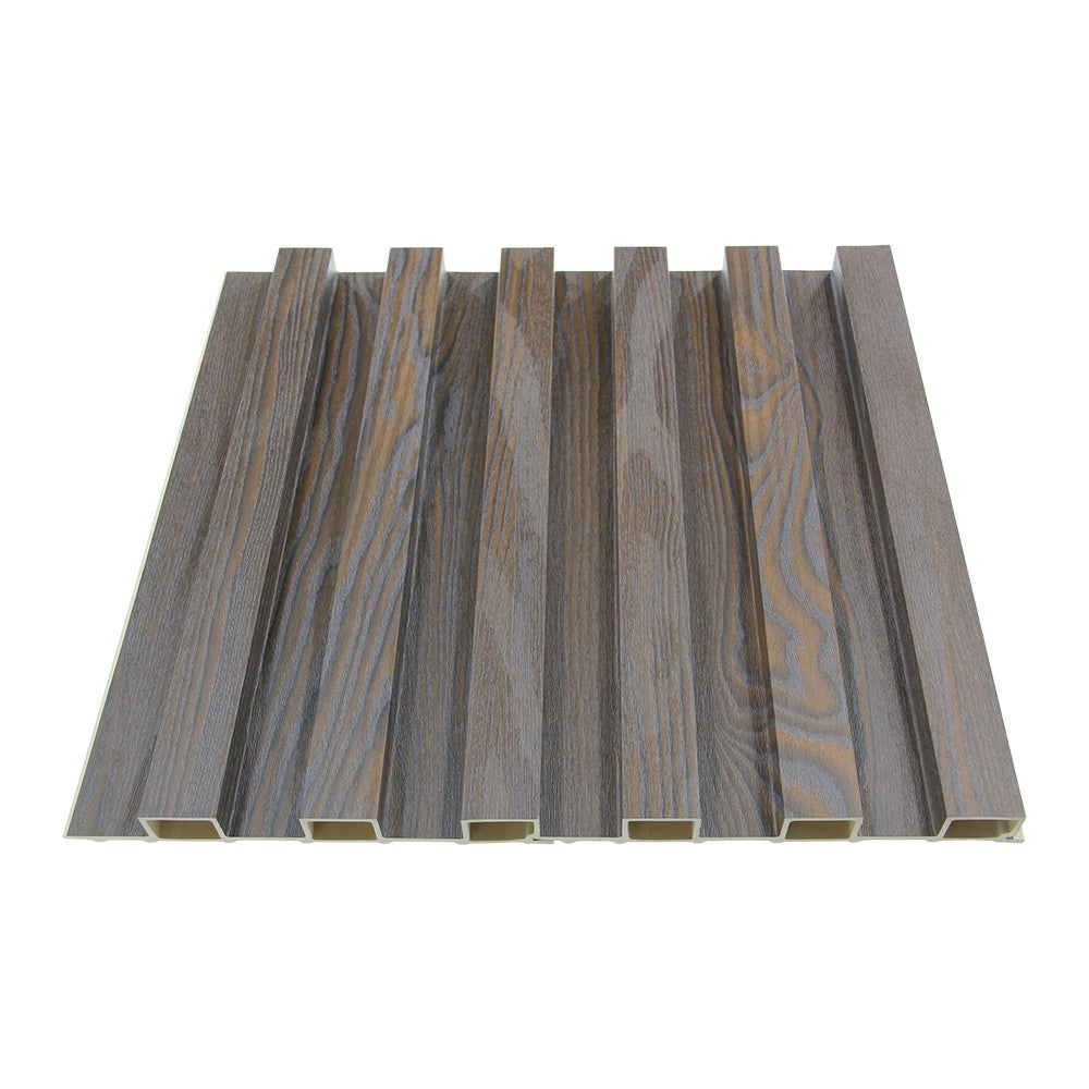 WPC Fluted Slat Wall Panel, Dark Walnut