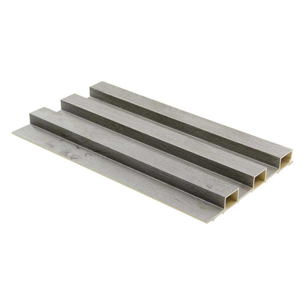 WPC Fluted Slat Wall Panel in Natural Grey
