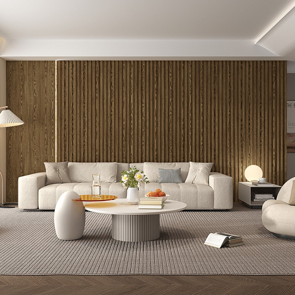 WPC Fluted Slat Wall Panel Natural Walnut