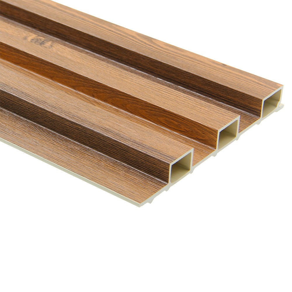 Image 2 of WPC Fluted Slat Wall Panel in Teak