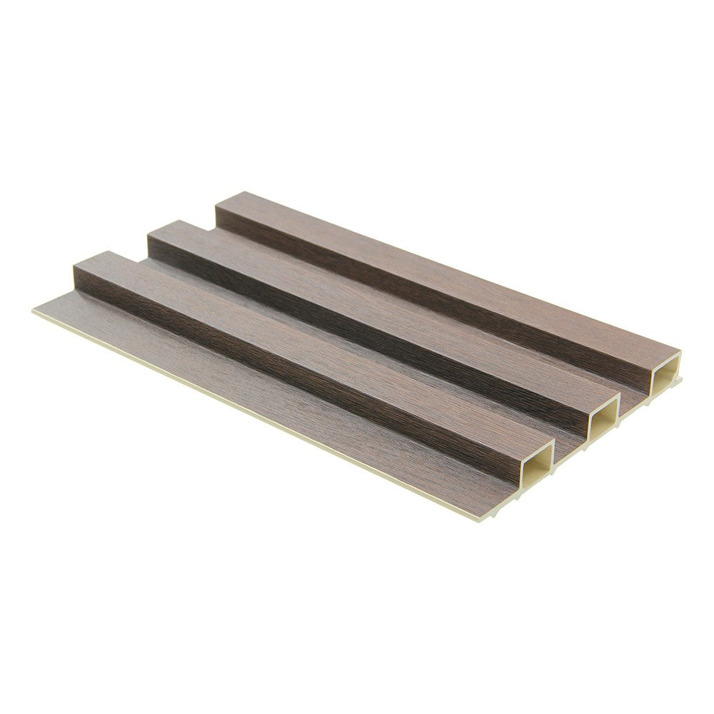 WPC Fluted Slat Wall Panel in Wood Dark