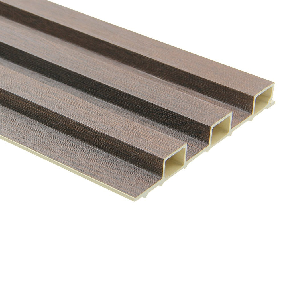 WPC Fluted Slat Wall Panel, Wood Dark