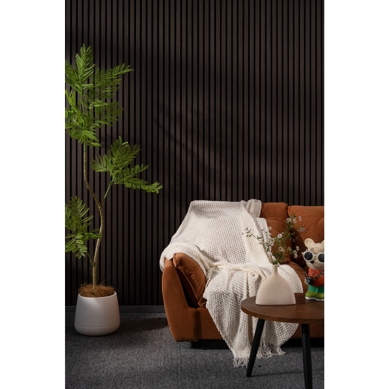 Luxury Acoustic Wall Panel, Smoked Oak