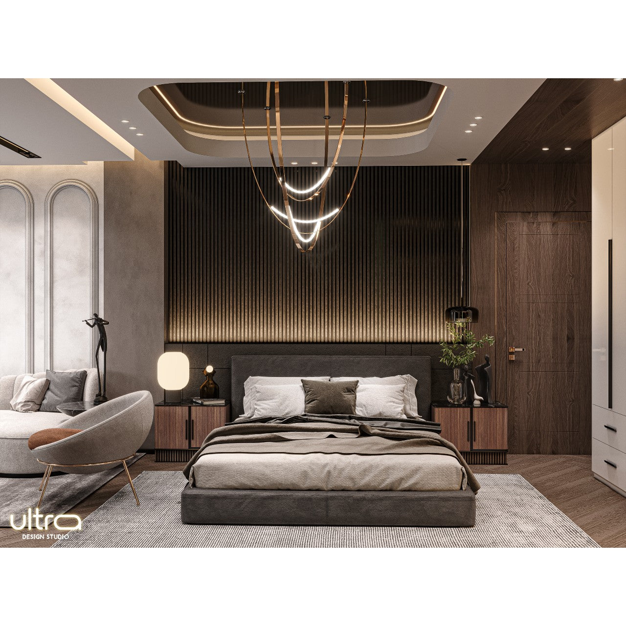 Luxury Acoustic Wall Panel, Smoked Oak