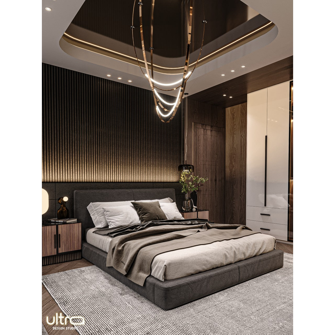 Luxury Acoustic Wall Panel, Smoked Oak