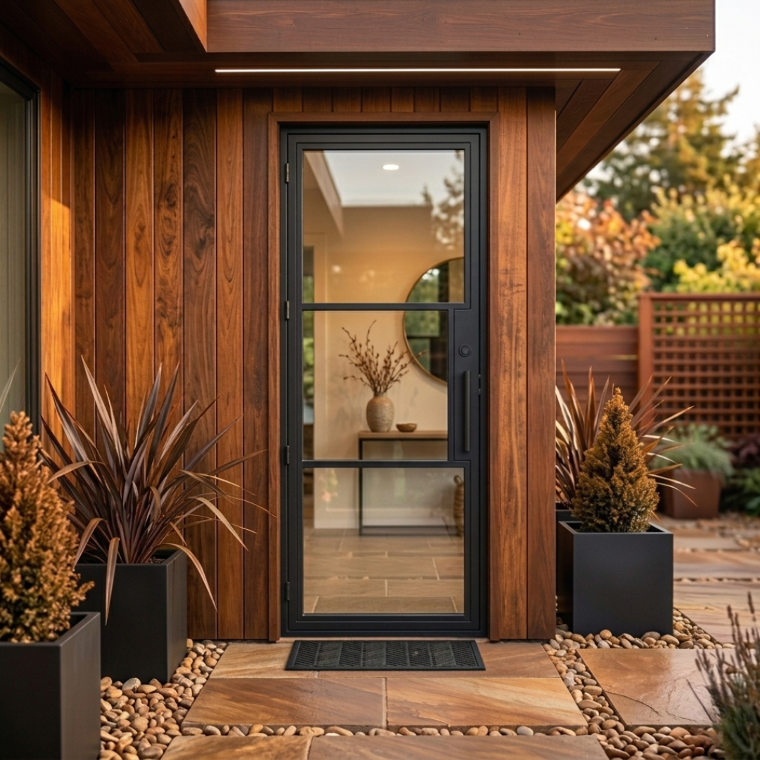 3 Lite Modern Single Steel Door 36x80"