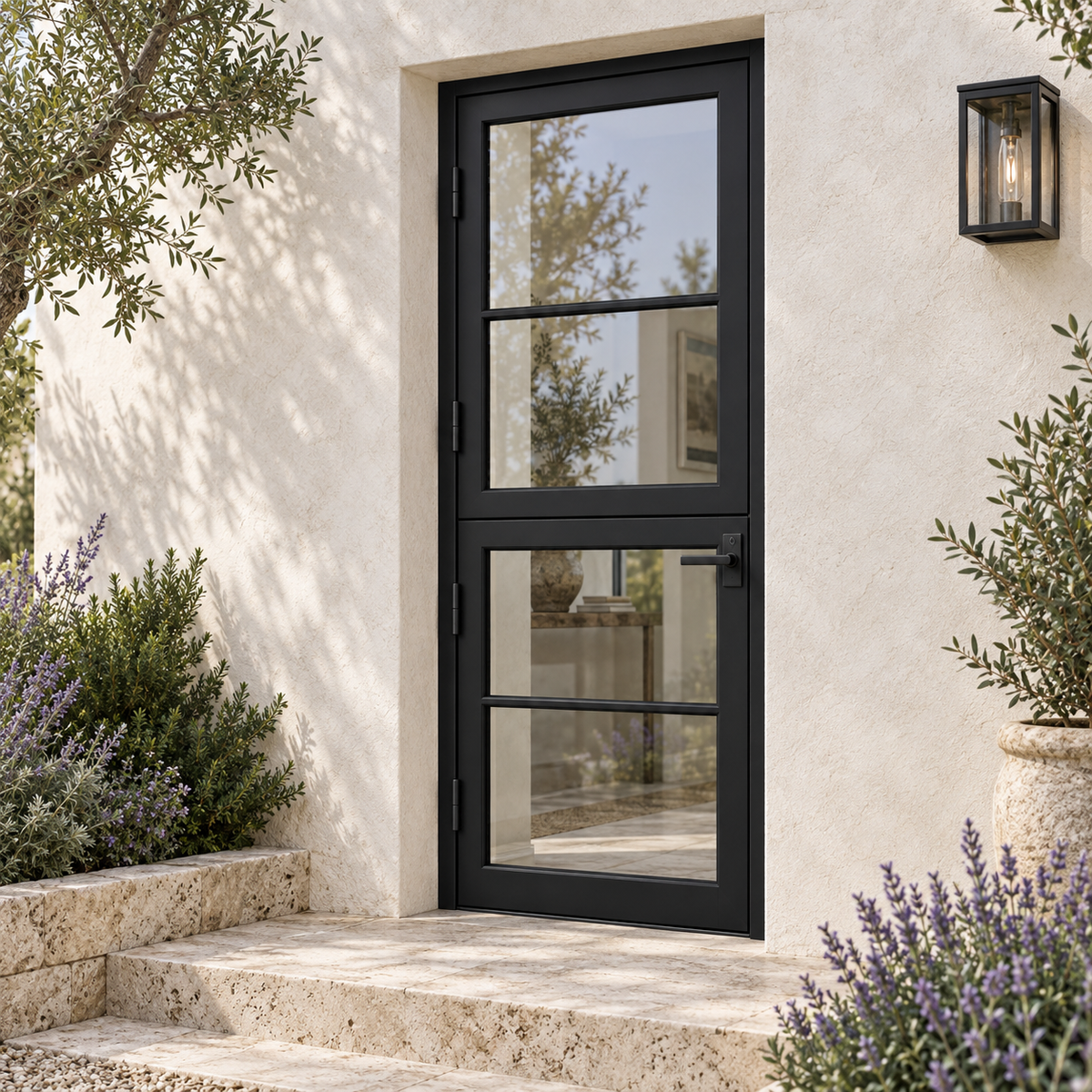 4 Lite Single Dutch Steel Door — garden AI-generated design visualization