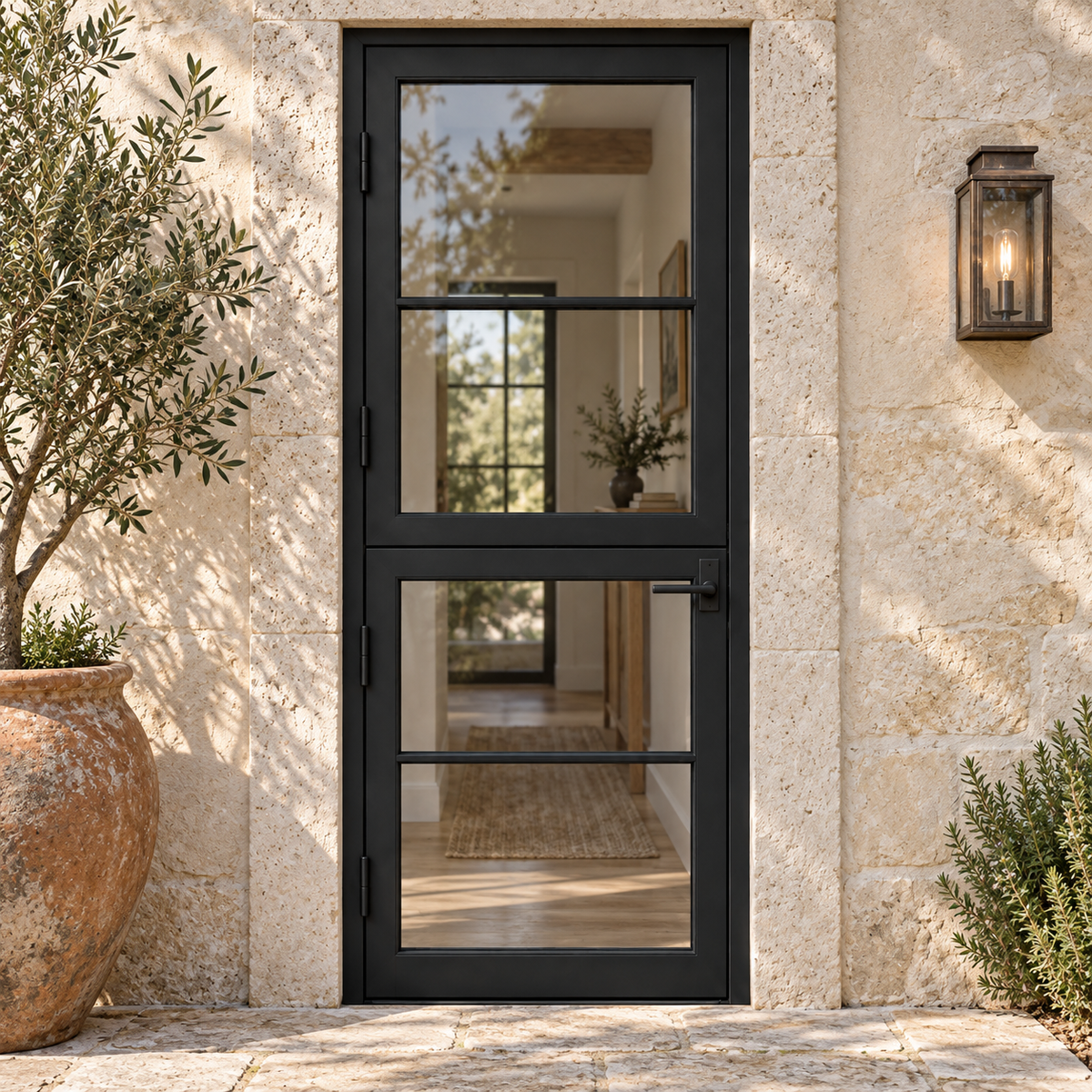 4 Lite Single Dutch Steel Door — villa AI-generated design visualization