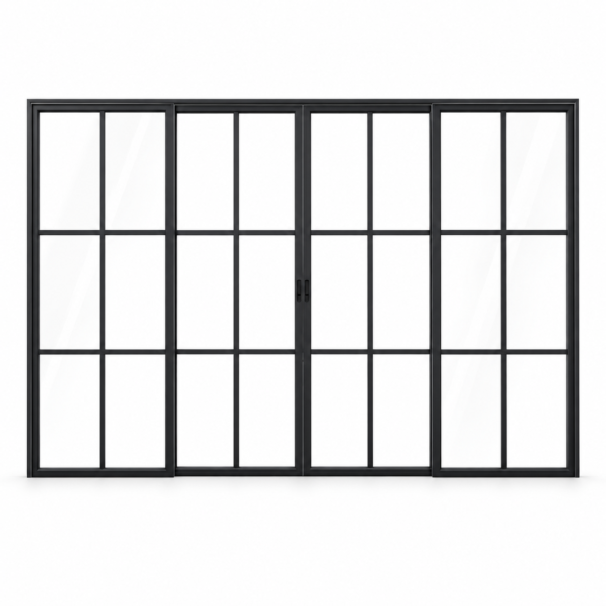 6-Lite Interior Steel Sliding Pantry Door on a white background — product visualization