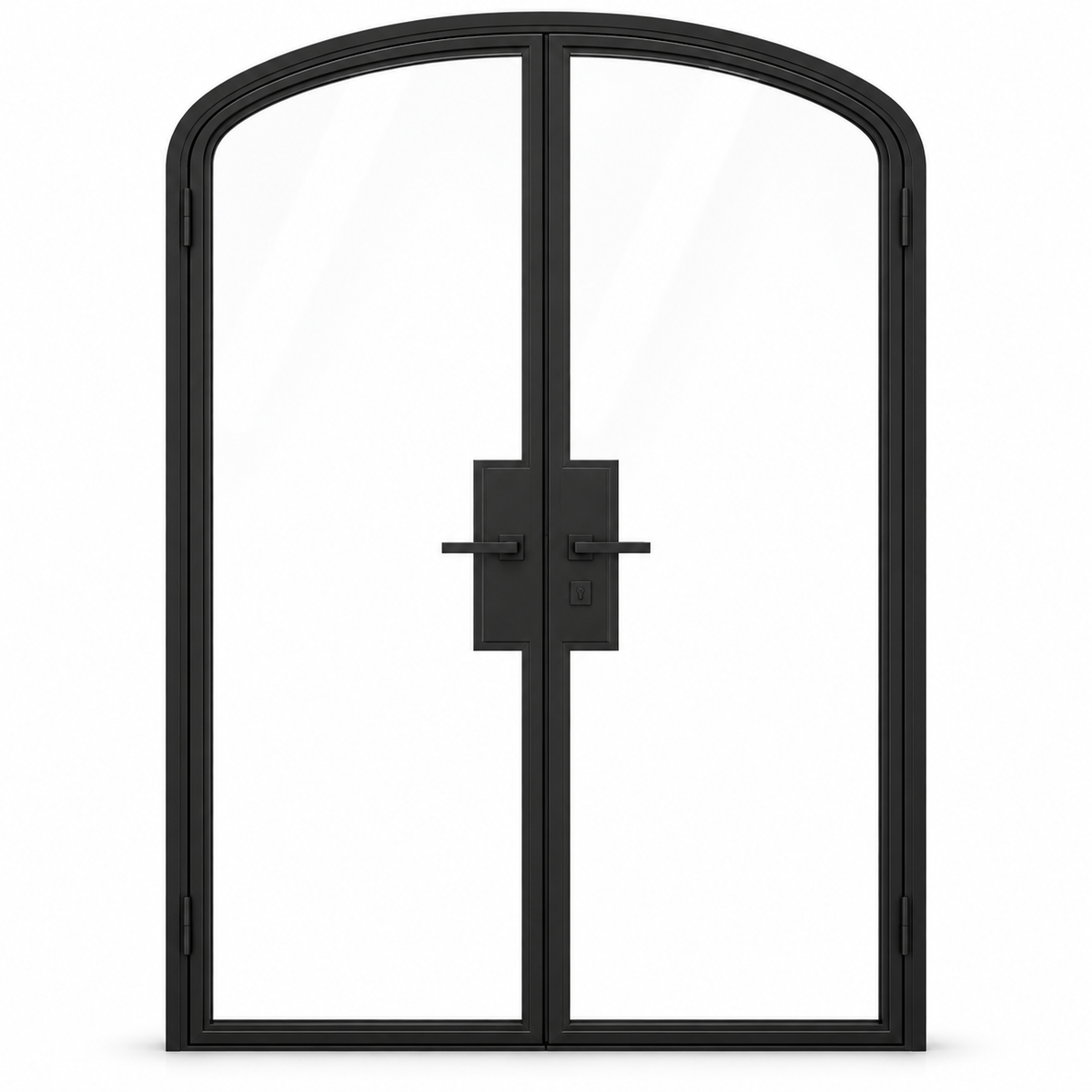 Full Lite Steel Pantry Arched Top French Double Door on a white background — product visualization