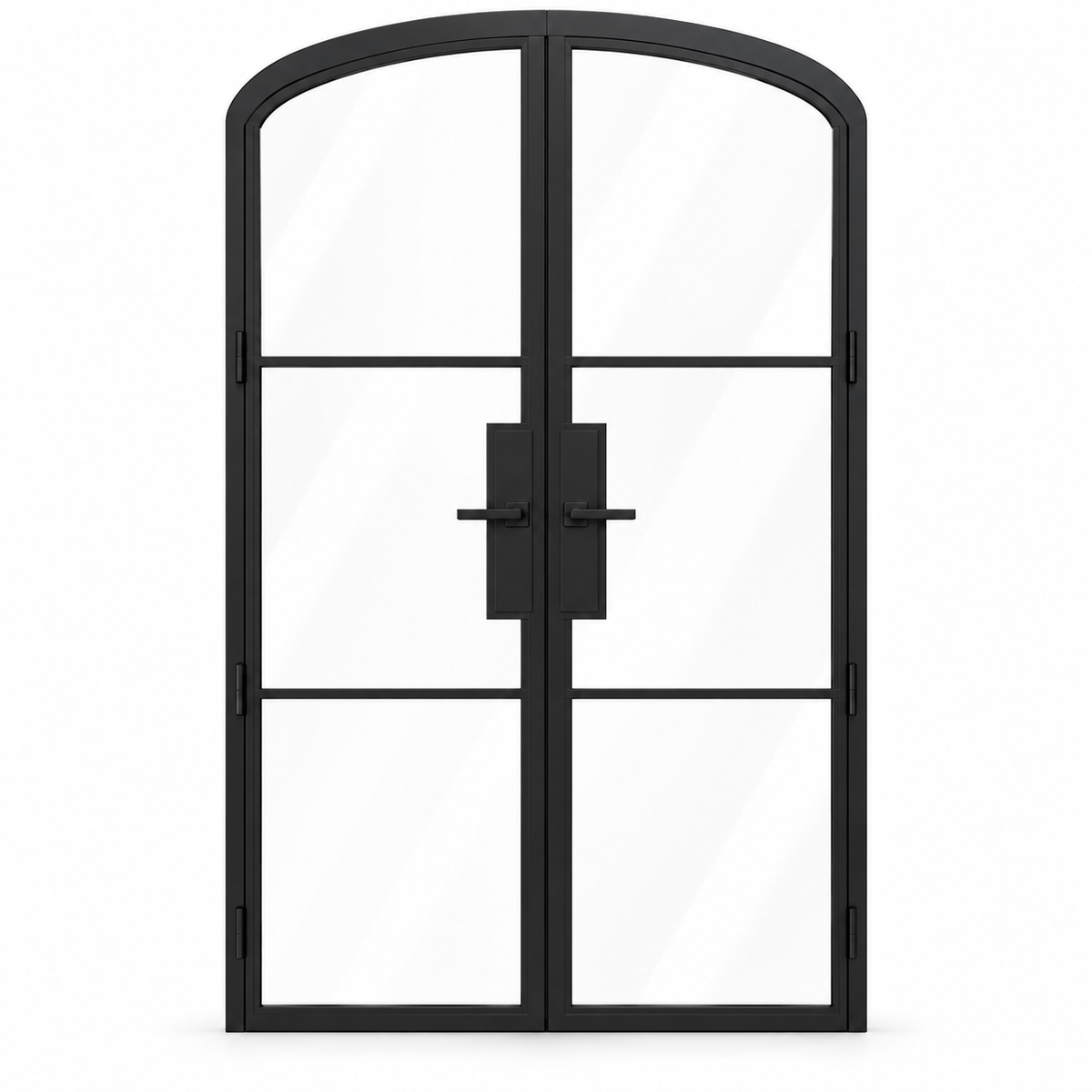 3 Lite Steel Pantry Arched Top French Double Door on a white background — product visualization