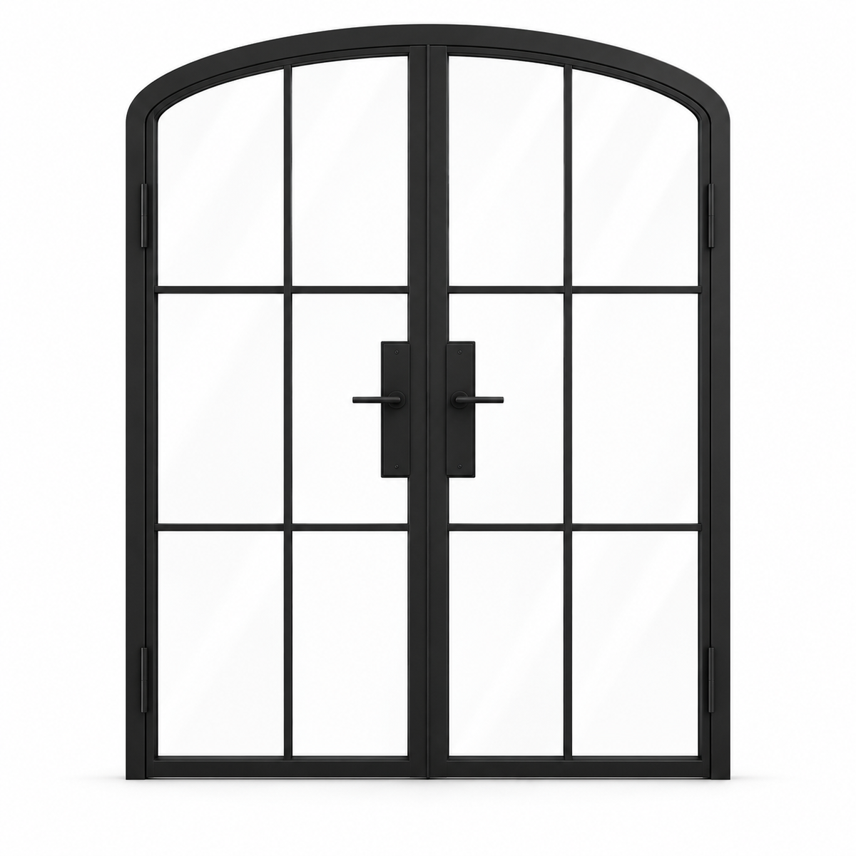 6 Lite Steel Pantry Arched Top French Double Door on a white background — product visualization