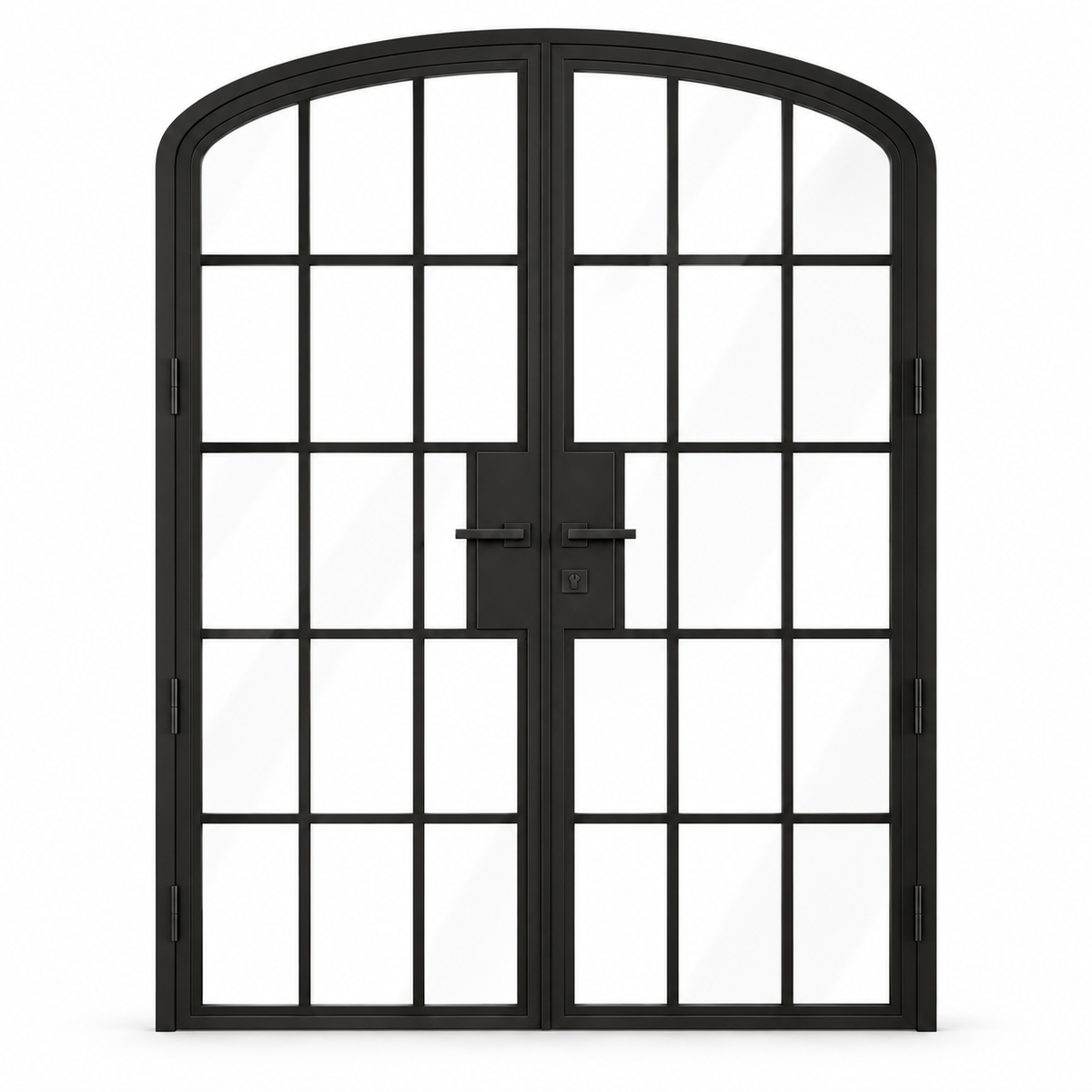 15 Lite Steel Pantry Arched Top French Double Door on a white background — product visualization