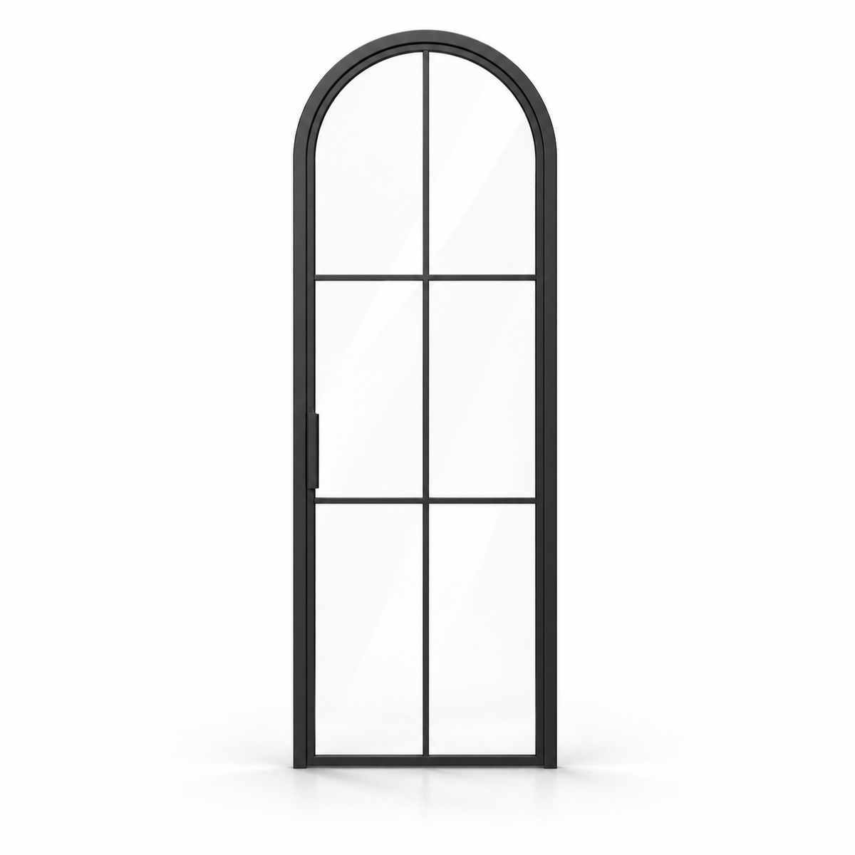 6-Lite Full-Arch Single Steel Pantry Door on a white background — product visualization
