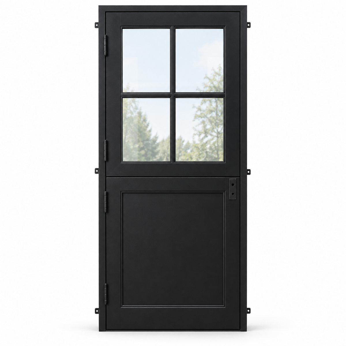 Paneled 4 Lite Single Dutch Steel Door — studio AI-generated design visualization