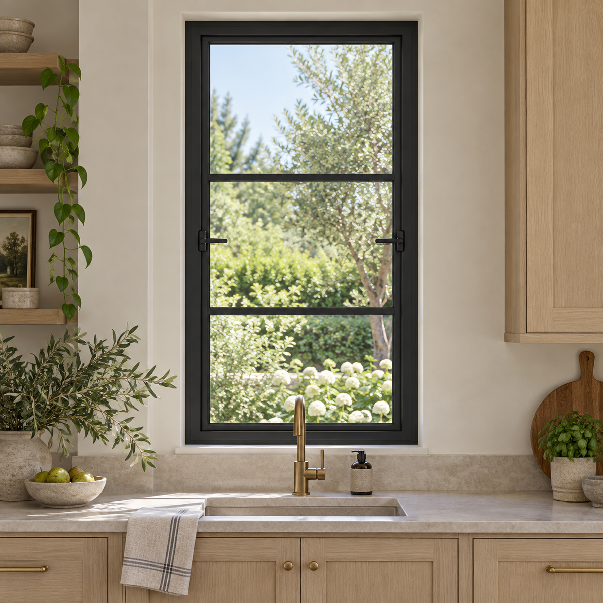 3 Lite Push-Out Steel Window — kitchen lifestyle visualization