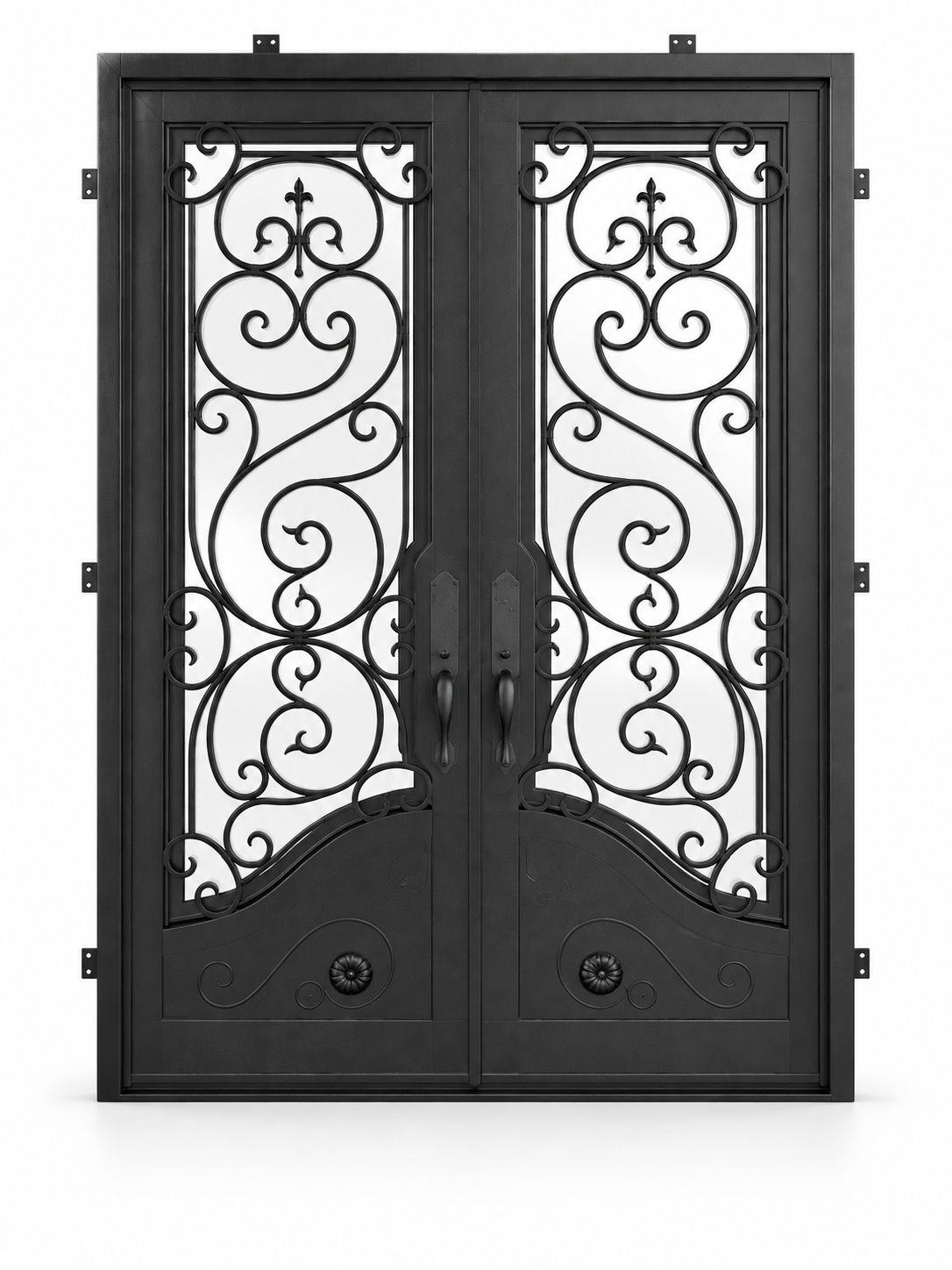 Regal Scroll Double Steel Door — studio design visualization