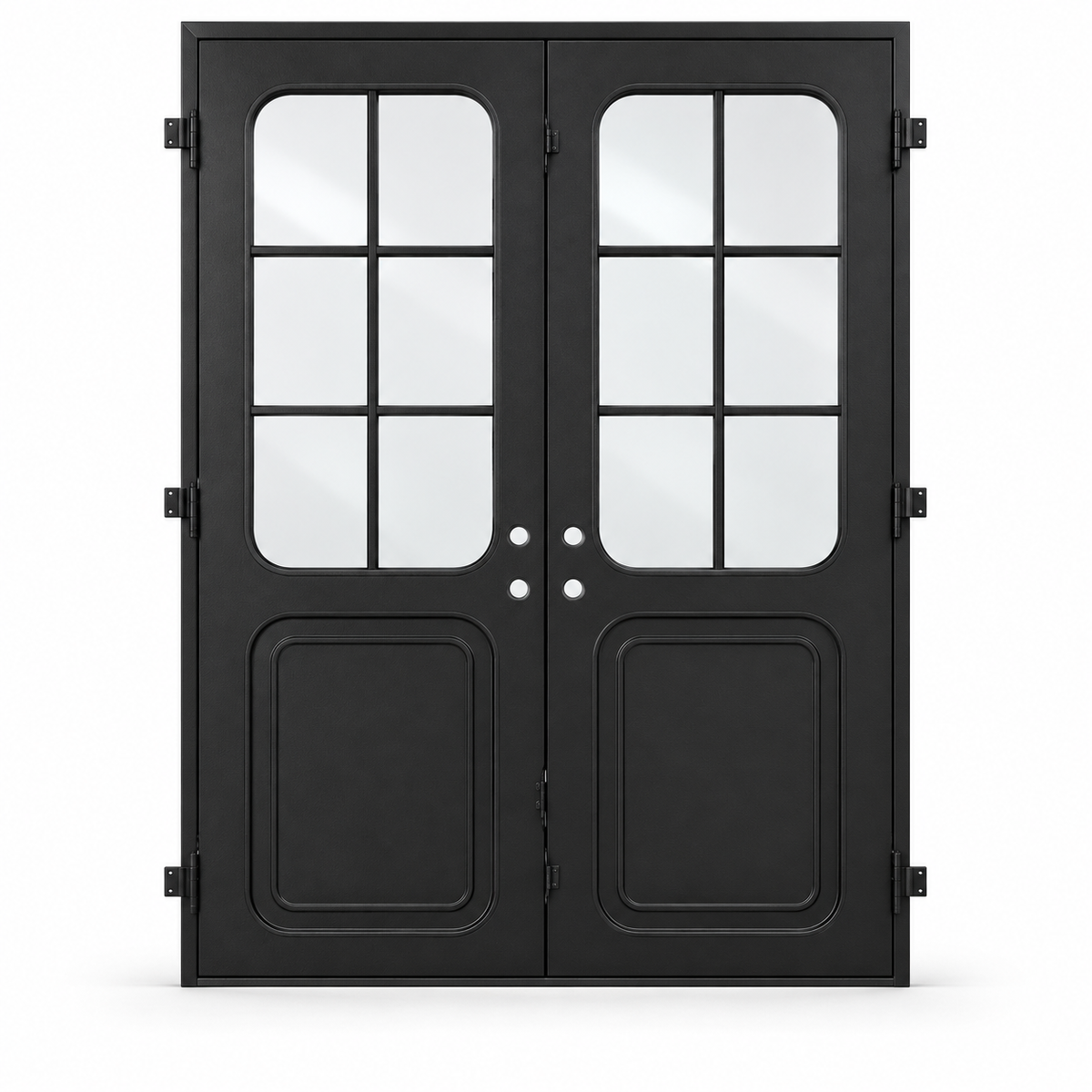 Rounded 6 Lite Double Steel Door — studio AI-generated product visualization
